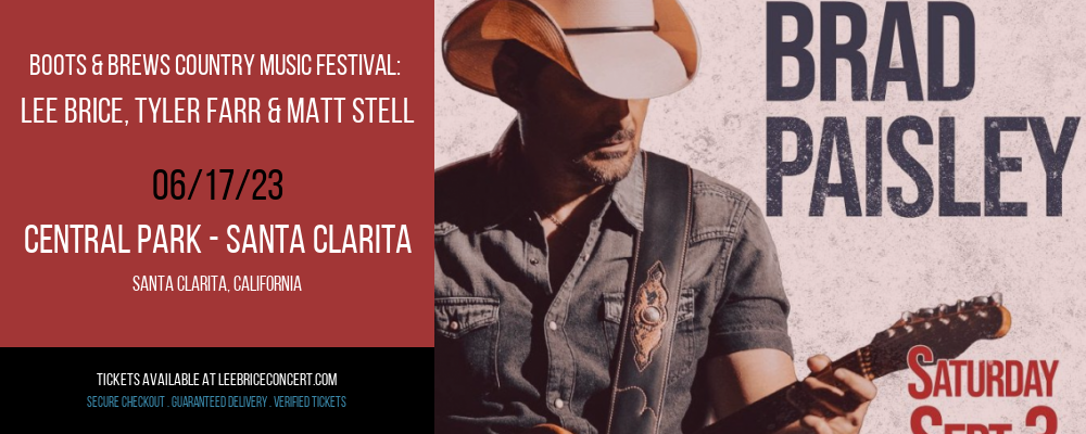 Boots & Brews Country Music Festival: Lee Brice, Tyler Farr & Matt Stell at Lee Brice Concerts tickets Boots & Brews Country Music Festival: Lee Brice, Tyler Farr & Matt Stell at Lee Brice Concerts